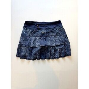 Lululemon Exploded Sashiko Cross inkwell PLeated Pace Setter Skirt Skort Size 4
